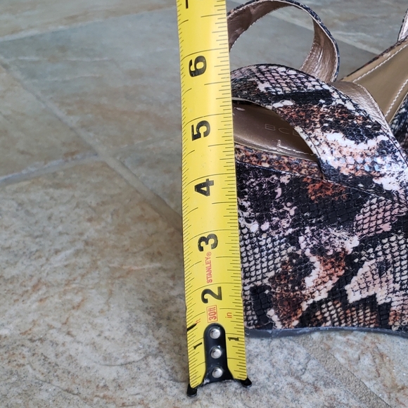 BCBGeneration Snakeskin Platform Wedge Sandals - Picture 10 of 11